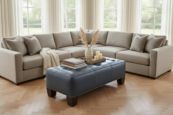 Logan 50 Inch Long Apartment Size Leather Coffee Table Bench