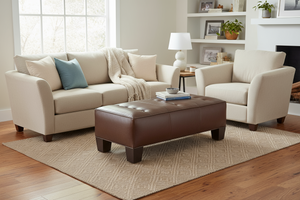 Logan 50 Inch Long Apartment Size Leather Coffee Table Bench