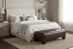 Logan 50 Inch Long Apartment Size Leather Coffee Table Bench