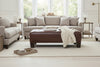 Logan 50 Inch Long Apartment Size Leather Coffee Table Bench