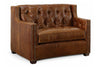 Image of London Leather Tufted Chair And 1/2