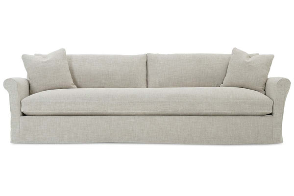 Lowell XL 110 Inch Single Bench Seat Slipcovered Fabric Sofa