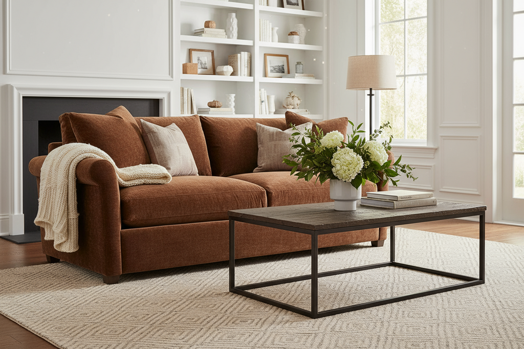Lowell 84 Inch Fabric Two Cushion Upholstered Sofa