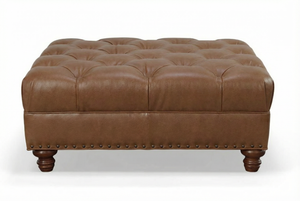 Lucas STORAGE "Ready To Ship" 40 Inch Square Leather Bench Ottoman (Photo For Style Only)