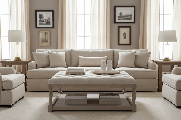 Pierce "Quick Ship" 42 Inch Square Tufted Top Ottoman