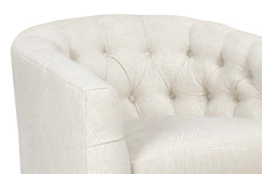 Lucia 8-Way Hand Tied Fabric 360 SWIVEL/GLIDER Tufted Barrel Accent Chair