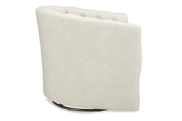 Lucia 8-Way Hand Tied Fabric 360 SWIVEL/GLIDER Tufted Barrel Accent Chair
