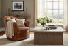 Image of Lucille "Ready To Ship" Leather Swivel Accent Chair (Photo For Style Only)