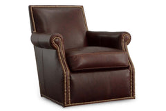 Lulu SWIVEL Leather Tight Back Accent Chair