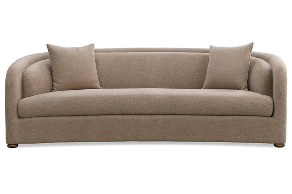 Luna Toast 96 Inch "Quick Ship" Oversized Bench Seat Fabric Sofa
