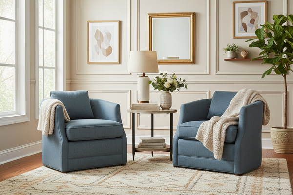 Lynne 8-Way Hand Tied Contemporary Fabric Pillow Back Accent Tub Style Chair