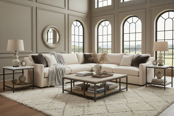 Macy Large Scale Sloping Track Arm Fabric Sectional