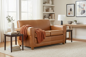 Madison Low Profile Leather Loveseat