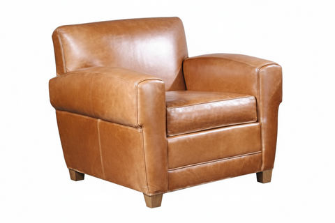 Madison Leather Art Deco Low Profile Club Chair