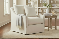 Maisie **SWIVEL** "Quick Ship" Sloping Track Arm Fabric Armchair