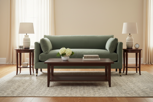 Marjorie 71 Inch "Quick Ship" Single Bench Seat Sage Green Velvet Apartment Sofa
