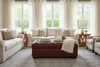 Malcolm 52 Inch Long Chesterfield Tufted Leather Coffee Table Bench