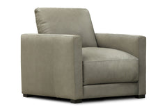 Malone Relaxed Lifestyle Modern Track Arm Leather Club Chair