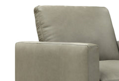 Malone Relaxed Lifestyle Modern Track Arm Leather Club Chair