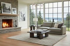Malone 88 Inch Relaxed Modern Leather Two Cushion Track Arm Sofa