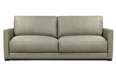 Malone 88 Inch Relaxed Modern Leather Two Cushion Track Arm Sofa