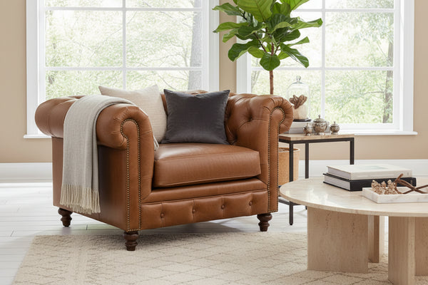 Benedict Leather Chesterfield Club Chair