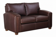 Manhattan Pillow Back Leather Loveseat