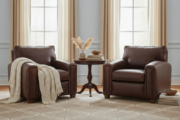 Manhattan Leather Pillow Back Club Chair