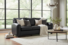 Manhattan 85.5 Inch Pillow Back Leather Sofa