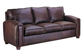 Manhattan Pillow Back Leather Loveseat