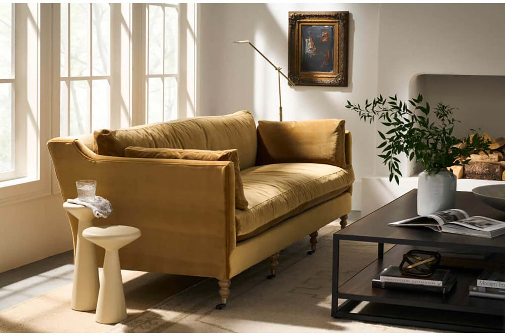 Marjorie 90 Inch Quick Ship Single Bench Seat Express Antiqued Amber