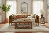Image of Marjorie 90 Inch "Quick Ship" Single Bench Seat Express Antiqued Amber Velvet Sofa