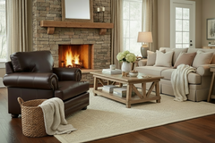 Maverick Leather Pillow Back Club Chair w/ Nailhead Trim