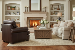 Maverick Leather Pillow Back Club Chair w/ Nailhead Trim
