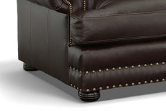 Maverick Leather Pillow Back Club Chair w/ Nailhead Trim