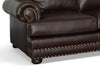 Image of Maverick 96 Inch Pillow Back Leather Grand Scale Sofa w/ Nailhead Trim