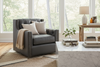 London Leather Tufted Swivel Accent Chair
