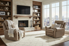 Maxwell Camel Leather "Quick Ship" Wall Hugger 3-Way Power Recliner