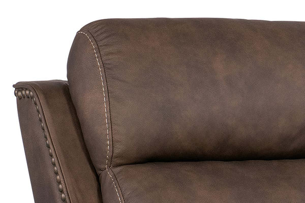 Maxwell Bark Leather "Quick Ship" Wall Hugger 3-Way Power Recliner