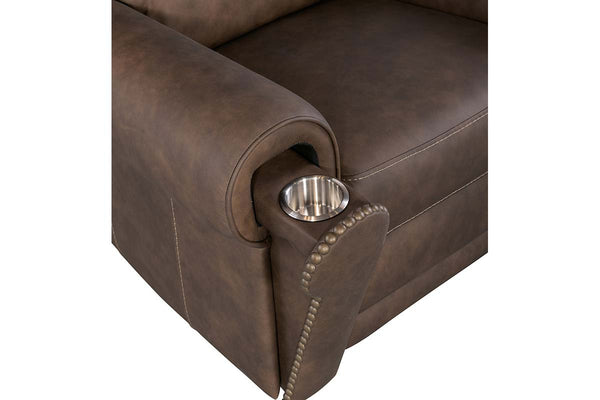 Maxwell Bark Leather "Quick Ship" Wall Hugger 3-Way Power Recliner