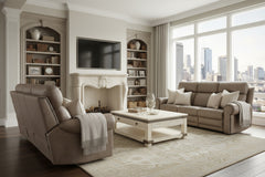 Maxwell Camel 90 Inch "Quick Ship" ZERO GRAVITY Wall Hugger Power Leather Reclining Sofa