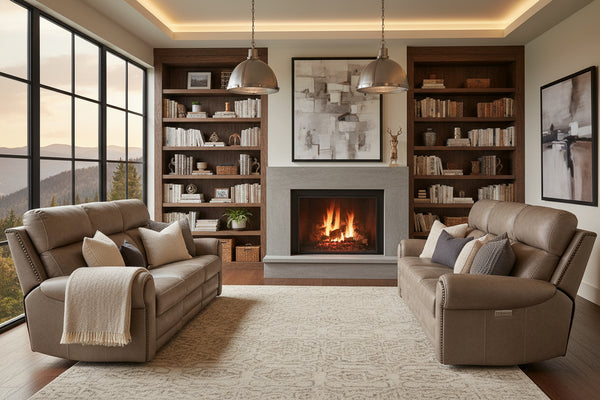 Maxwell Camel 90" Inch "Quick Ship" ZERO GRAVITY Wall Hugger Power Leather Reclining Sofa