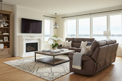 Maxwell Bark 90 Inch "Quick Ship" ZERO GRAVITY Wall Hugger Power Leather Reclining Sofa