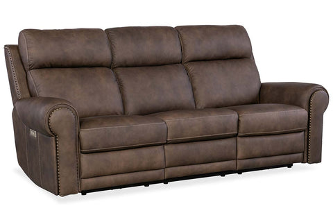 Maxwell Bark 90" Inch "Quick Ship" ZERO GRAVITY Wall Hugger Power Leather Reclining Sofa