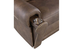 Maxwell Bark 90 Inch "Quick Ship" ZERO GRAVITY Wall Hugger Power Leather Reclining Sofa