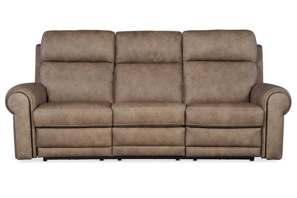 Maxwell Camel 90" Inch "Quick Ship" ZERO GRAVITY Wall Hugger Power Leather Reclining Sofa