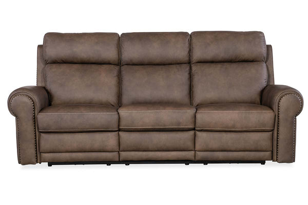 Maxwell Bark 90" Inch "Quick Ship" ZERO GRAVITY Wall Hugger Power Leather Reclining Sofa