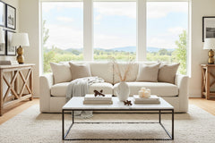 Ely 97 Inch "Quick Ship" Fabric Upholstered 2 Cushion Sofa