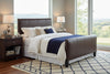 Image of Mercer "Designer Style" Padded Leather Upholstered Panel Bed