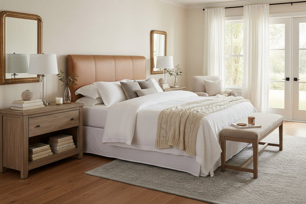 Mercer "Designer Style" Leather Panel Headboard